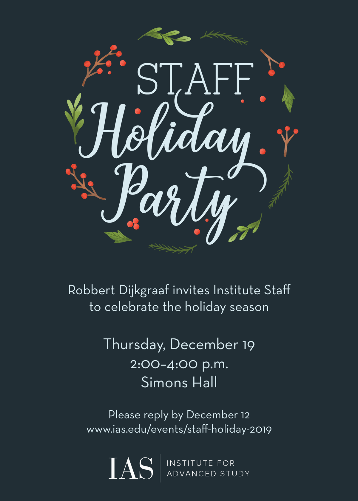 Staff Holiday Party - Events | Institute for Advanced Study