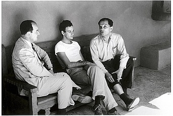 John von Neumann, Richard Feynman, and Stanislaw Ulam, at Bandelier National Monument near Los Alamos, 1949