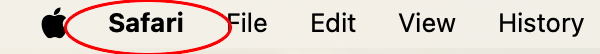 Safari Apple Menu Location