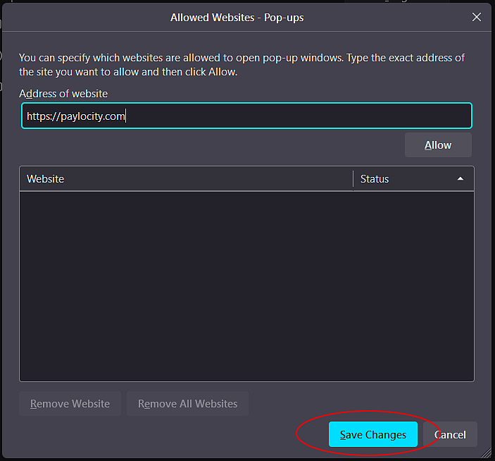 Firefox Add Site Save
