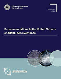 Cover Recommendation to UN on Global AI Governance, Sept. 2023