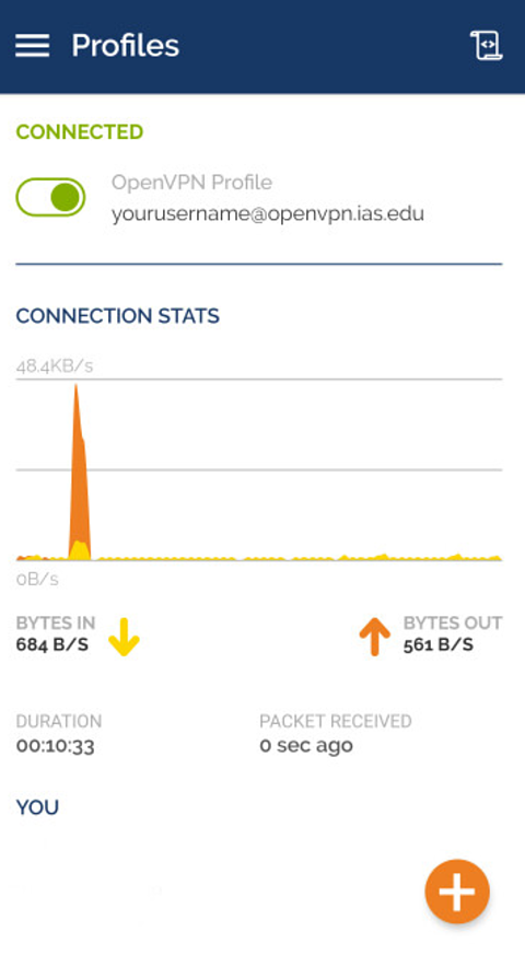 connection stats on OpenVPN app